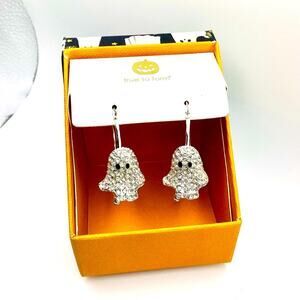 True to Form Sparkling Silver Ghost Earrings